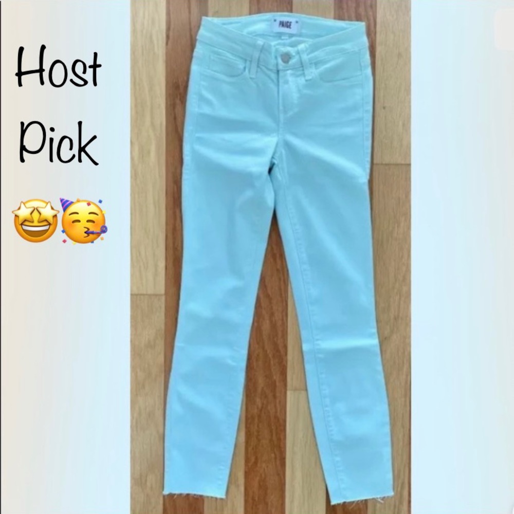 NEW PAIGE VERDUGO CROP MID-RISE ULTRA SKINNY JEANS VINTAGE SEA BREEZE GREEN 23